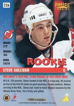 1996-97 Pinnacle #226 Steve Sullivan Back