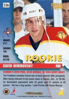1996-97 Pinnacle #236 David Nemirovsky Back