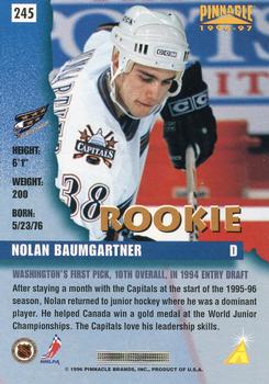 1996-97 Pinnacle #245 Nolan Baumgartner Back