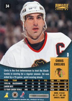 1996-97 Pinnacle #34 Chris Chelios Back
