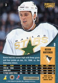 1996-97 Pinnacle #3 Kevin Hatcher Back
