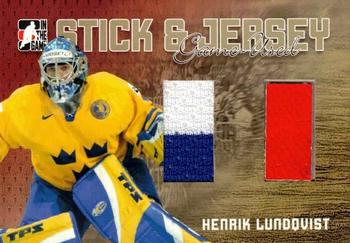2006-07 In The Game Heroes and Prospects - Sticks and Jerseys Gold #SJ-14 Henrik Lundqvist  Front