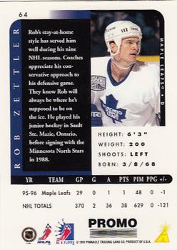 1996-97 Pinnacle Be a Player #64 Rob Zettler Back