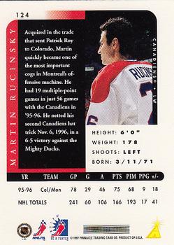 1996-97 Pinnacle Be a Player #124 Martin Rucinsky Back