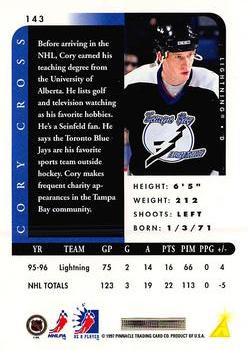 1996-97 Pinnacle Be a Player #143 Cory Cross Back
