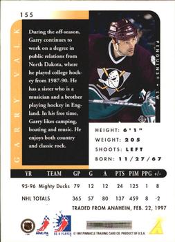 1996-97 Pinnacle Be a Player #155 Garry Valk Back
