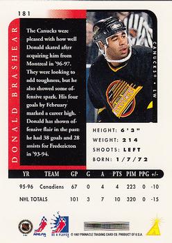 1996-97 Pinnacle Be a Player #181 Donald Brashear Back