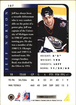 1996-97 Pinnacle Be a Player #187 Jeff Norton Back