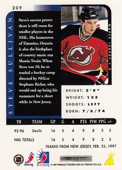 1996-97 Pinnacle Be a Player #209 Steve Sullivan Back