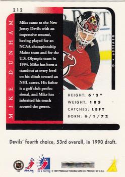 1996-97 Pinnacle Be a Player #212 Mike Dunham Back