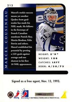 1996-97 Pinnacle Be a Player #213 Marcel Cousineau Back