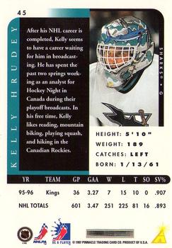 1996-97 Pinnacle Be a Player #45 Kelly Hrudey Back