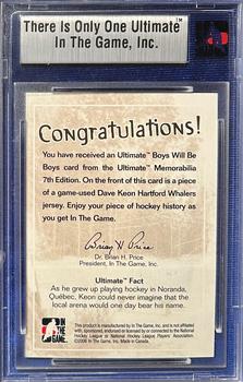 2006-07 In The Game Ultimate Memorabilia - Boys Will Be Boys Gold #10 Dave Keon  Back