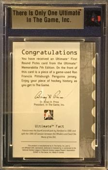 2006-07 In The Game Ultimate Memorabilia - First Round Picks #15 Ron Francis  Back