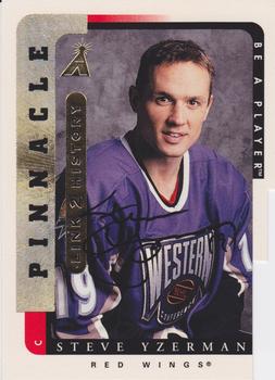 1996-97 Pinnacle Be a Player - Link 2 History Autographs #LTH-9B Steve Yzerman Front
