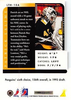 1996-97 Pinnacle Be a Player - Link 2 History Autographs #LTH-10A Patrick Lalime Back