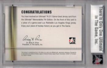 2006-07 In The Game Ultimate Memorabilia - R.O.Y. Jerseys #15 Luc Robitaille  Back