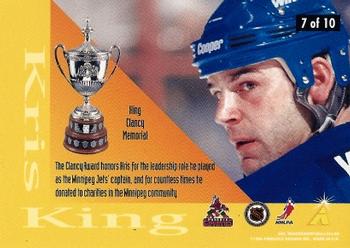 1996-97 Pinnacle - Trophies #7 King Clancy Memorial Trophy (Kris King) Back