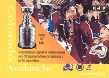 1996-97 Pinnacle - Trophies #10 Stanley Cup (Colorado Avalanche) Back