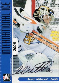 2006-07 In The Game Used International Ice - Autographs #A-AN Antero Niittymaki  Front