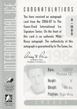 2006-07 In The Game Used International Ice - Autographs #A-MBO Mike Bossy  Back
