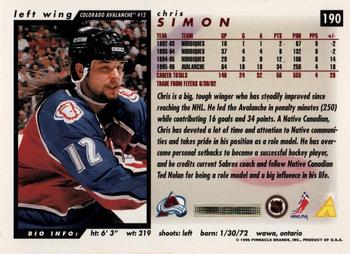 1996-97 Score #190 Chris Simon Back
