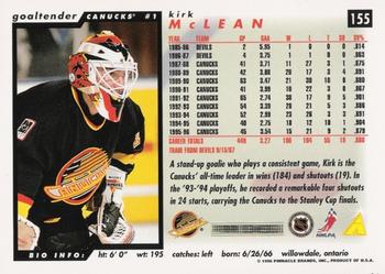 1996-97 Score #155 Kirk McLean Back