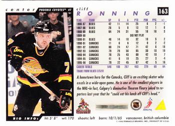 1996-97 Score #163 Cliff Ronning Back