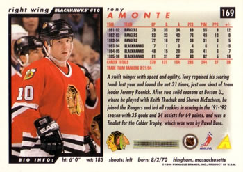 1996-97 Score #169 Tony Amonte Back