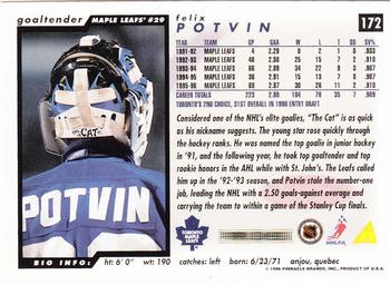 1996-97 Score #172 Felix Potvin Back