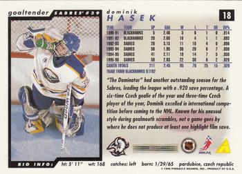1996-97 Score #18 Dominik Hasek Back