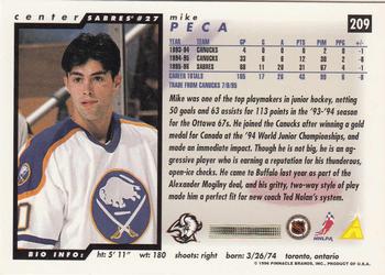 1996-97 Score #209 Mike Peca Back