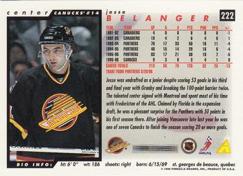 1996-97 Score #222 Jesse Belanger Back