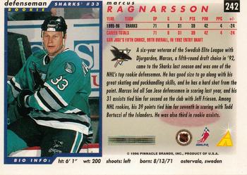 1996-97 Score #242 Marcus Ragnarsson Back