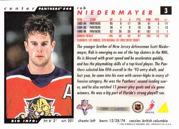 1996-97 Score #3 Rob Niedermayer Back