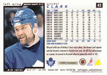 1996-97 Score #42 Wendel Clark Back
