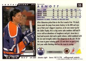 1996-97 Score #55 Jason Arnott Back