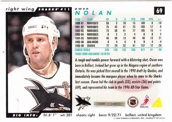 1996-97 Score #69 Owen Nolan Back