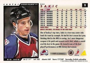 1996-97 Score #9 Joe Sakic Back