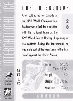 2006-07 In The Game Used International Ice - Gold #28 Martin Brodeur  Back