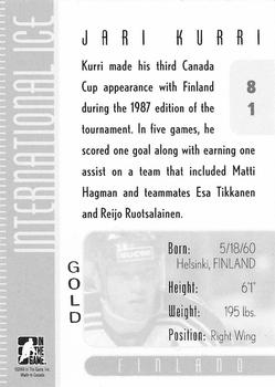 2006-07 In The Game Used International Ice - Gold #81 Jari Kurri  Back