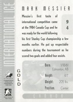 2006-07 In The Game Used International Ice - Gold #94 Mark Messier  Back