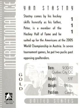 2006-07 In The Game Used International Ice - Gold #111 Yan Stastny  Back