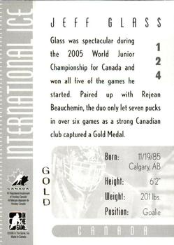 2006-07 In The Game Used International Ice - Gold #124 Jeff Glass  Back