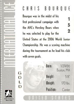 2006-07 In The Game Used International Ice - Gold #152 Chris Bourque  Back