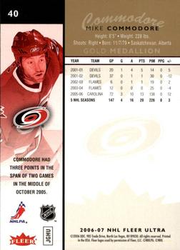 2006-07 Ultra - Gold Medallion #40 Mike Commodore  Back