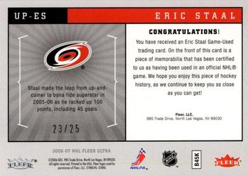 2006-07 Ultra - Uniformity Patches #UP-ES Eric Staal  Back