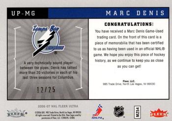 2006-07 Ultra - Uniformity Patches #UP-MG Marc Denis  Back