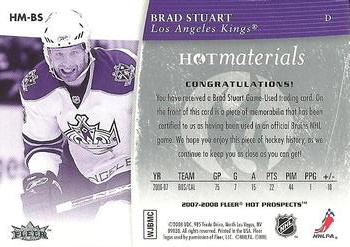 2007-08 Fleer Hot Prospects - Hot Materials #HM-BS Brad Stuart  Back
