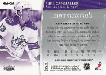 2007-08 Fleer Hot Prospects - Hot Materials #HM-CM Mike Cammalleri  Back